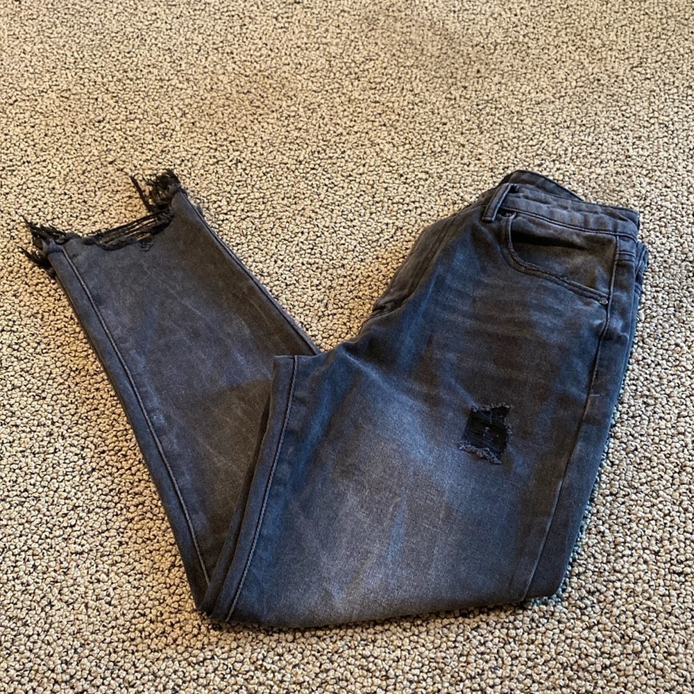 Insane Gene Black Distressed Jeans Size 1/24 in Like New Condition